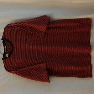 Cutter & Buck 100% Cotton Pinstripe Pocket Tee, Navy Orange Men XL VTG